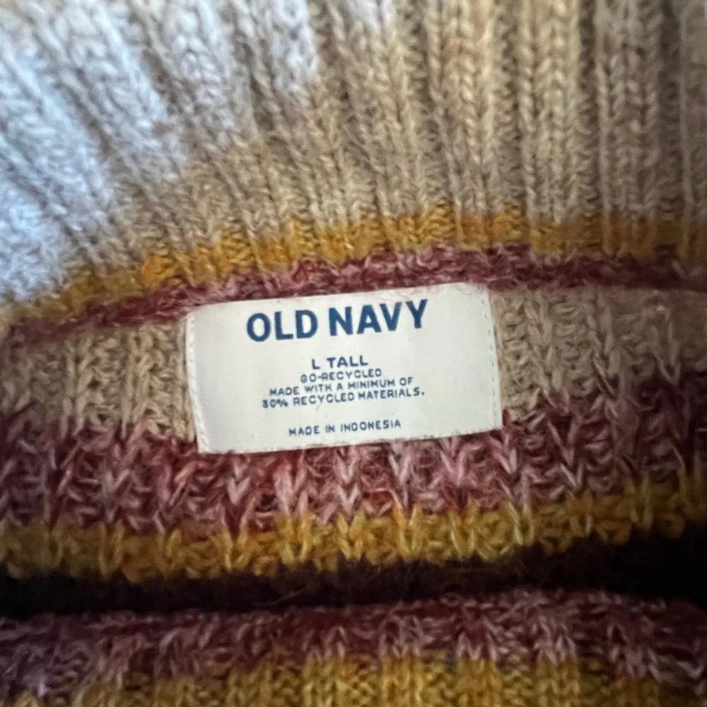 Old Navy Striped Chunky Knit Sweater | Size L Tall